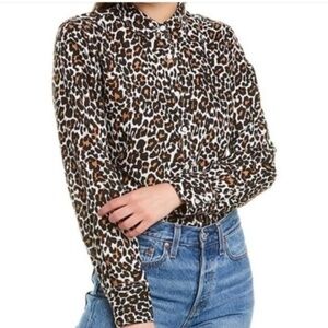J.Crew button up leopard print long sleeve shirt